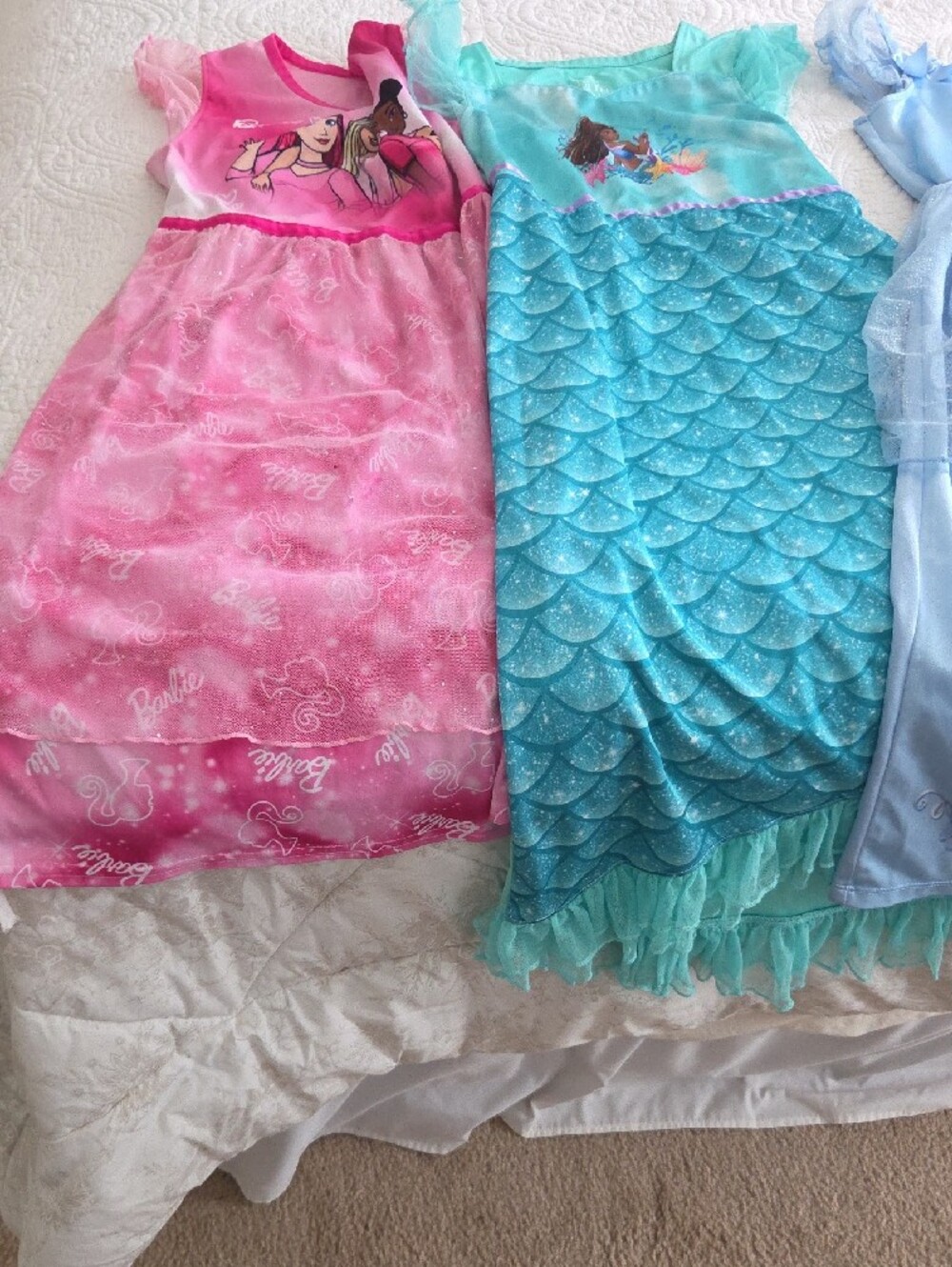 Girls' Disney Princess Sleeveless Nightgowns - Pink, Aqua, Light Blue, Red - Picture 4 of 7